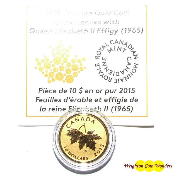 2015 1/4oz Gold MAPLE - QE II Effigy